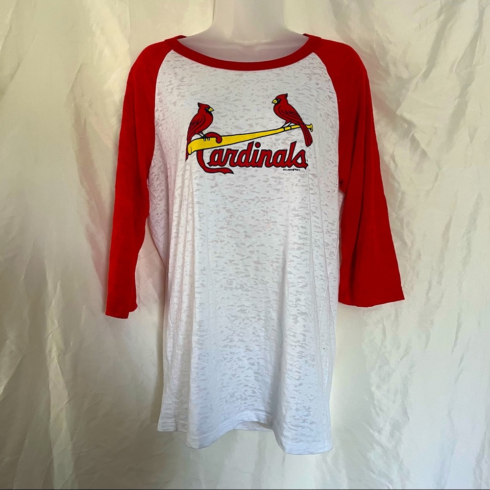 ⚾️ St. Louis Cardinals Women’s Red White Three Quarter 3/4 Raglan Baseball Tee